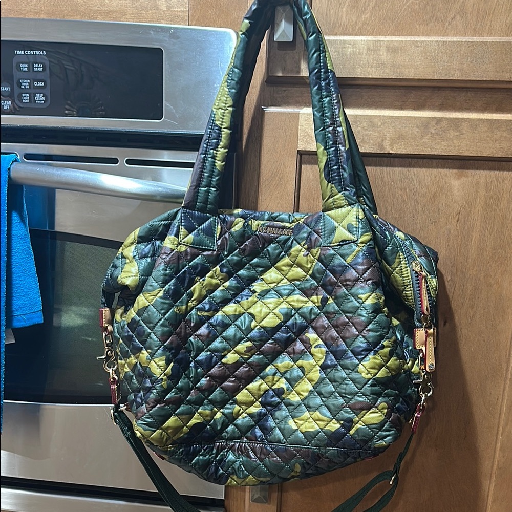 Quilted MZ Wallace large sutton Camouflage Tote Bag  duffle